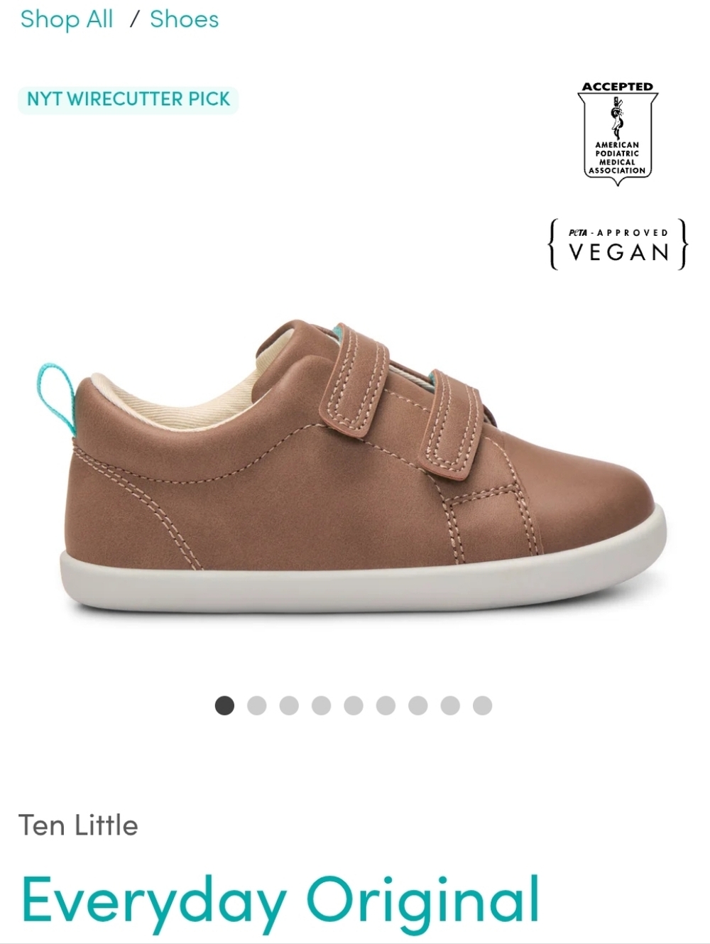 Ten Little Everyday Original Kids Shoe - Mocha Brown